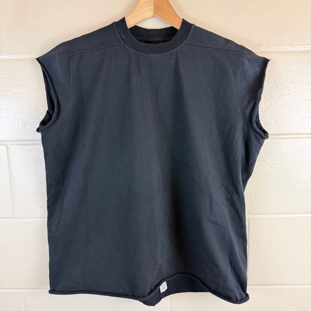 Rick Owens DRKSHDW Tarp Tank Sleeveless Tee Mens L Black